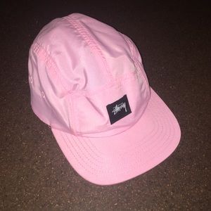 Pink Stussy Five Panel Hat
